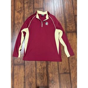 Stadium Athletics FSU Pullover Mens XL Garnet Good Quarter Zip Seminoles Logo